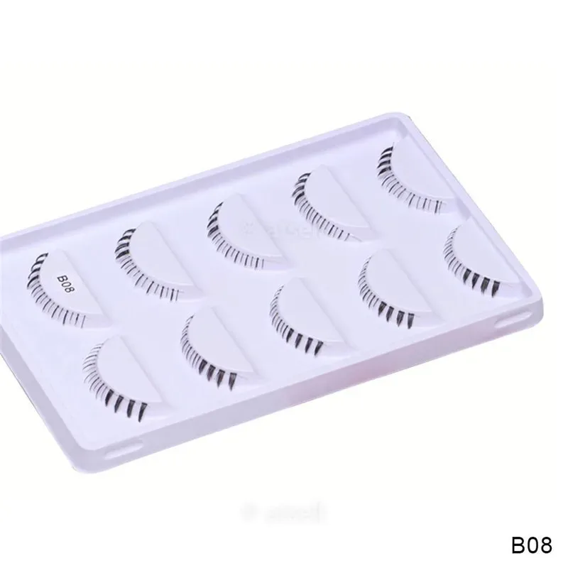 Paquet de 5 paires de cils inférieurs, 8 Styles différents, cils inférieurs doux, 100% faits à la main, avec bande transparente — image 3