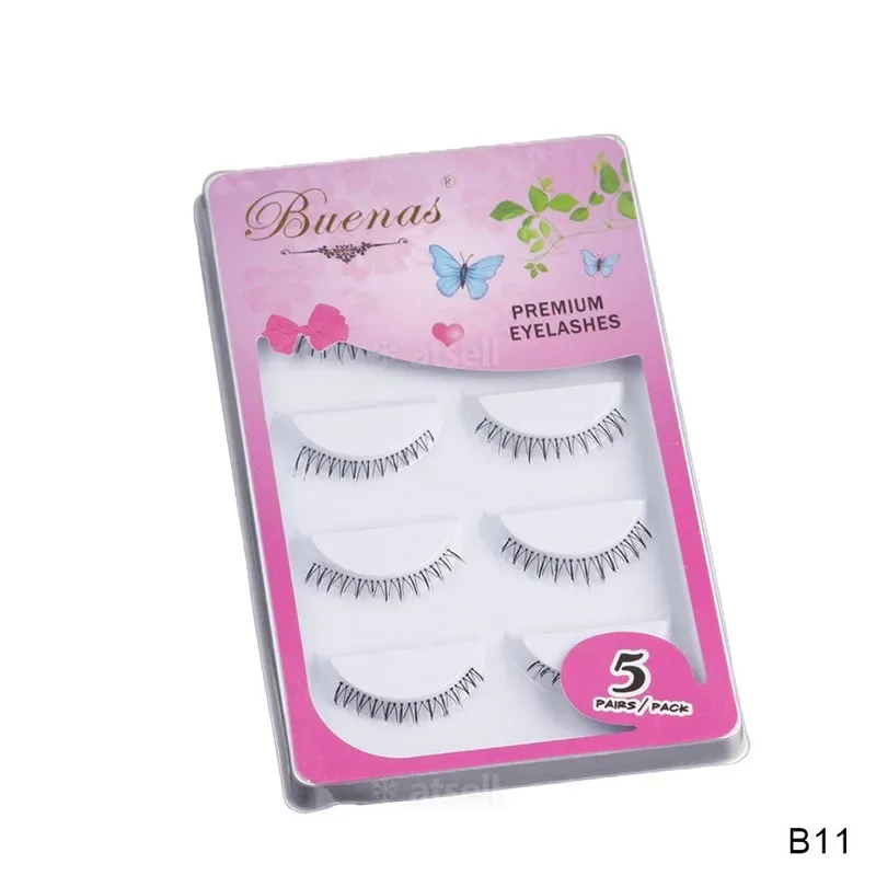 Paquet de 5 paires de cils inférieurs, 8 Styles différents, cils inférieurs doux, 100% faits à la main, avec bande transparente — image 10