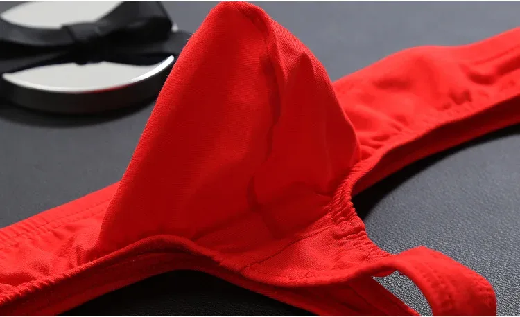 Men Sexy Underwear Cotton Thong Underpants Male Intimates Clothes Low Rise Stretch G-String T-Back Briefs Solid Color Breathable — image 14