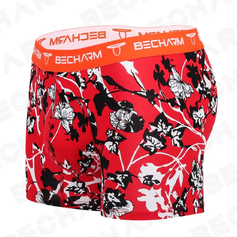 Becharm 男性のパンティーボクサーショーツソリッドグレー大サイズセット男性パンツ男性ブリーフボクサー男のセクシーな服ショートオムホット — image 3