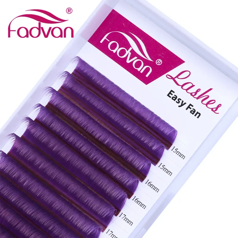 Fadvan Dài 15-20mm Dễ Dàng Fanning Trang Điểm Hàng Mi Hỗn Hợp 8-14mm Màu Giả Mắt Hàng Mi Phần Mở Rộng xanh/Tím/Đỏ/Màu Xanh Lash — image 7