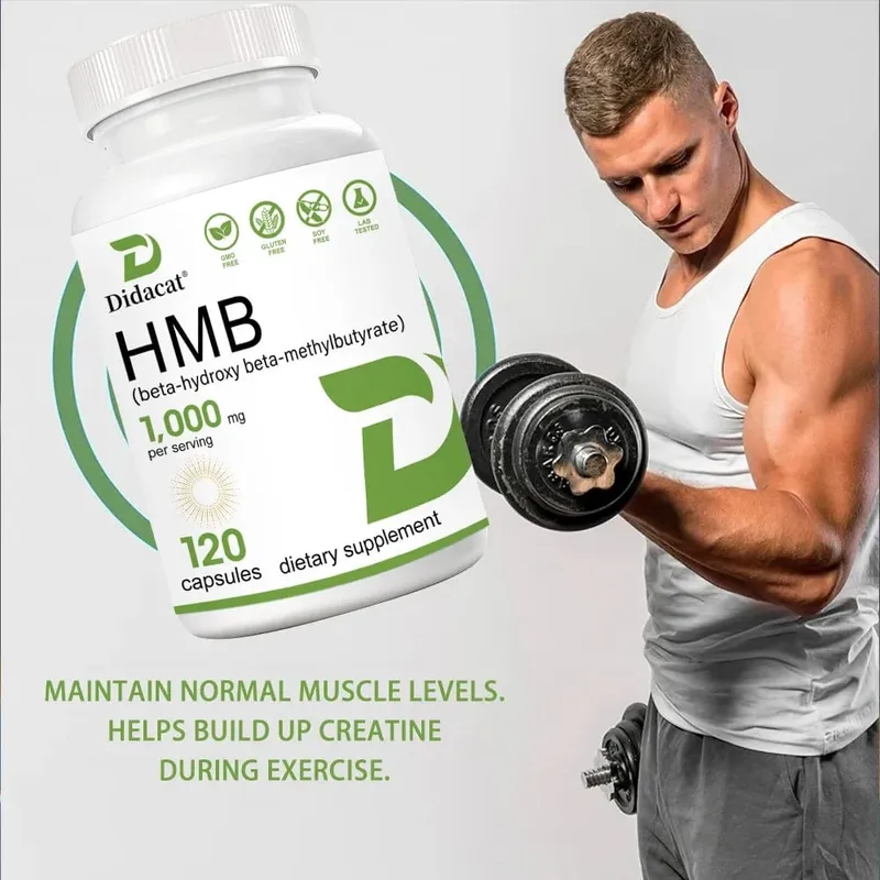 Super Strength HMB Supplement 1000mg per Serving with Vitamin D3 to Help Muscle Growth Lean Muscle Mass & Workout Recovery