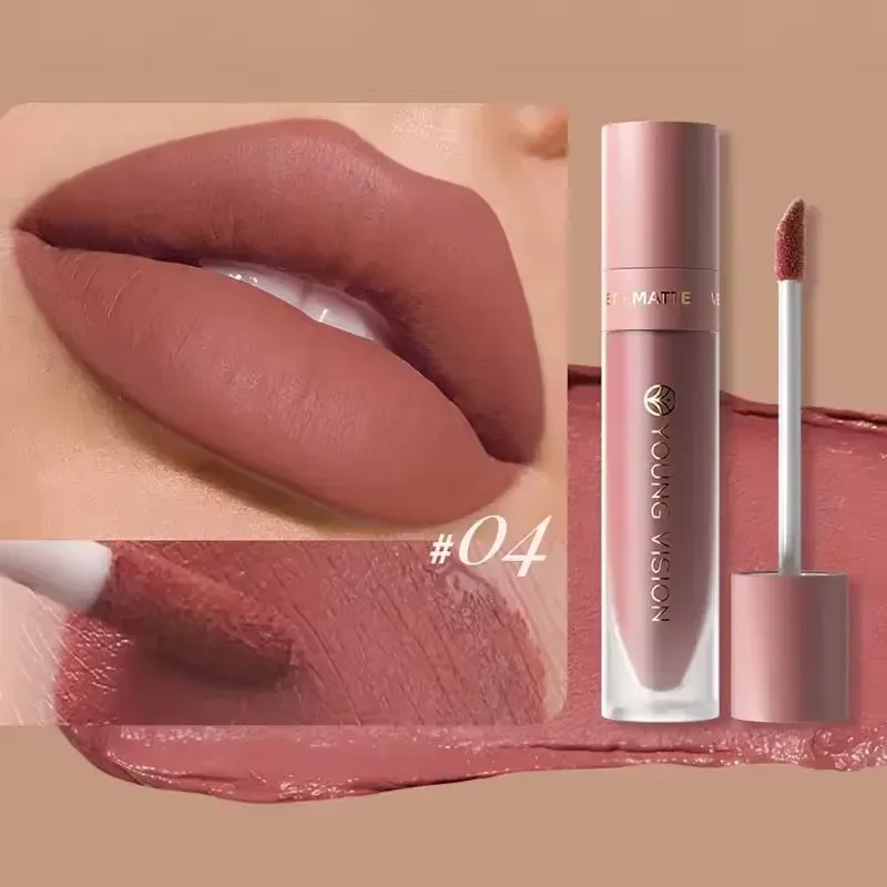 Batom labial fosco, 8 cores, suave, fácil de aplicar, tubo quadrado de brilho, veludo, à prova d'água, tridimensional, sexy, maquiagem de batom — image 18