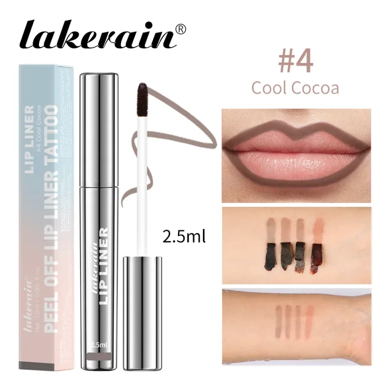Delineador de labios resistente al agua, brillo de labios tipo tatuaje, resistente al agua, tinte de labios mate de larga duración, contorno marrón, cosmético para manchas de labios rasgados — image 12