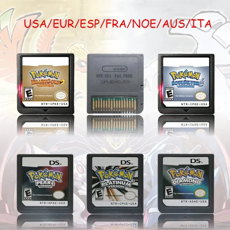 NDS Game Cartridge Pokemon Series Platinum Pearl Diamond HeartGold SoulSilver USA/EUR/FRA/ITA/NOE/AUS/ESP version för NDS — image 1