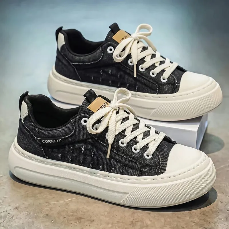 PersonalizedSpringandAutumnNewMensShoesKoreanStyleFashionableLargeSizeLowTopCasualShoes Denim Single ShoesVersatile Sneakers — image 4
