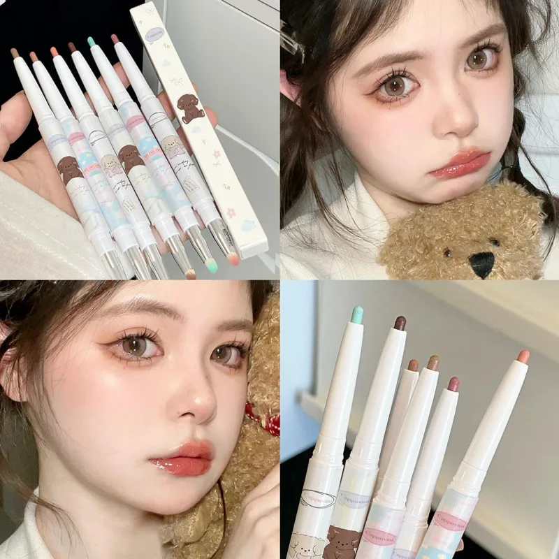 Pearlescent Grape Eyeliner Gel Med Pensel Blend Silkeblød Te Brun Pink Liggende Silkeorm Vandtæt Eye Liner Blyant Makeup