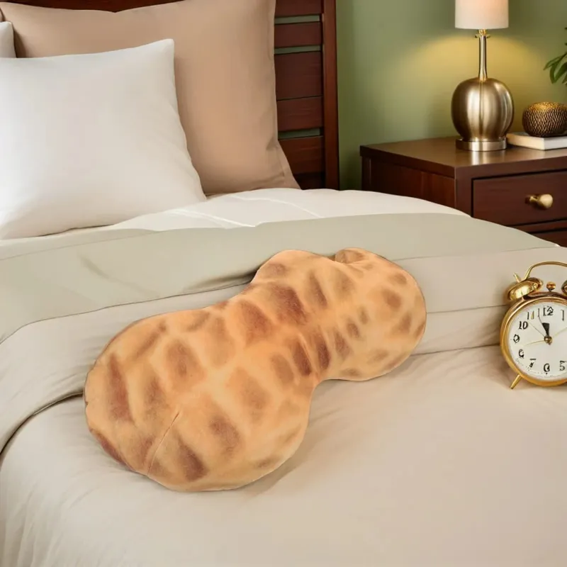 Creative Peanut Shaped Soft Decorative Cushion Pillow 45Cm Neck Support for Sofa Bed Office Cute Stuffed Pillow for Home Use