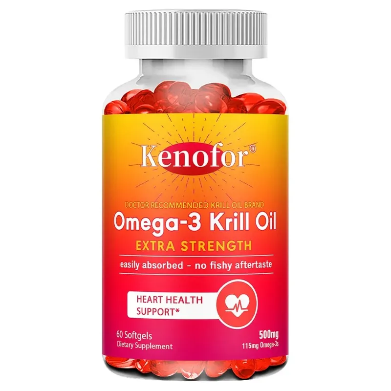 Óleo de krill antártico 500 mg, suplemento de ácido graxo ômega 3, alta potência, epa e dha, óleo de krill, astaxantina, apoia a saúde do coração — image 9