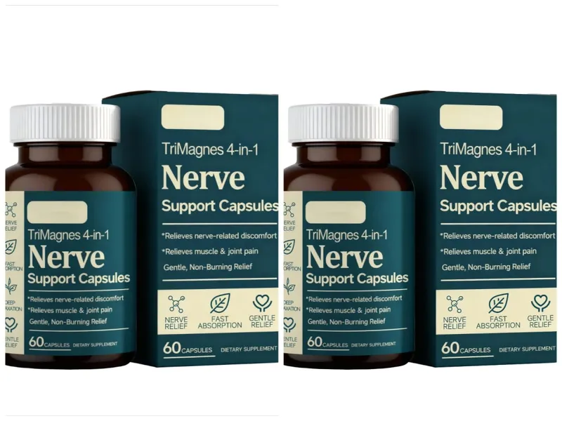 4-in-1 Magnesium Nerve Support Capsules with Citrate Glycinate Malate & Turmeric Extract 60 CT Fast Absorption Formula — image 9