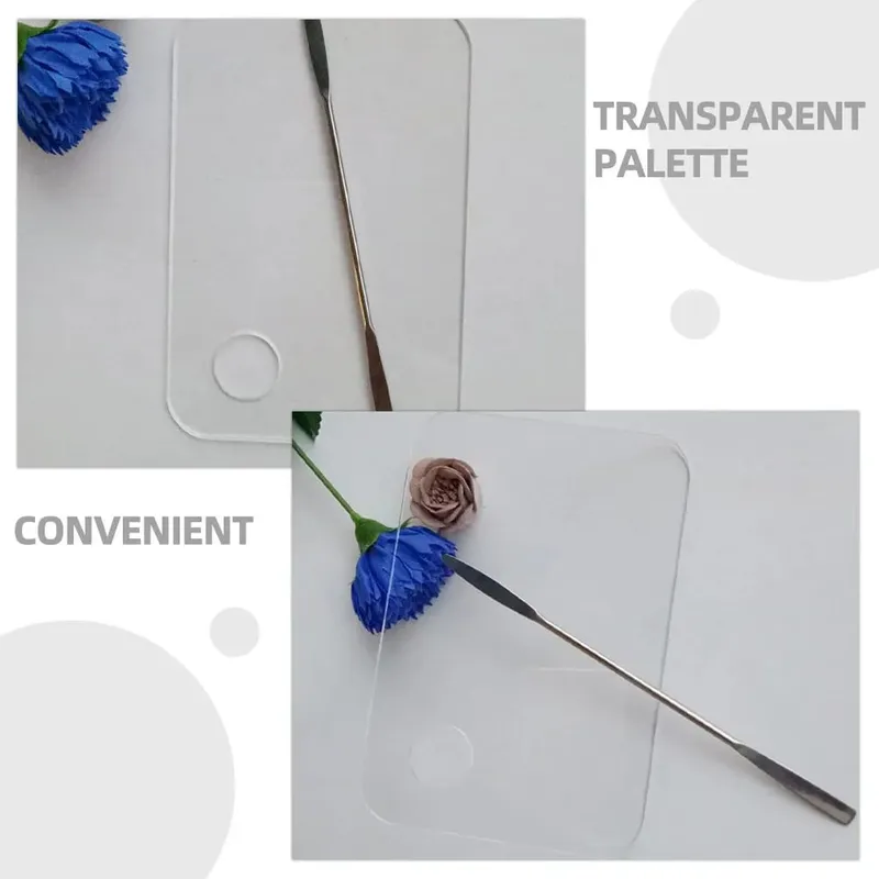 2 sæt klar akryl makeup blandingspalette sæt letvægts bærbar til nail art kosmetik blanding foundation øjenskygge pigment — image 3