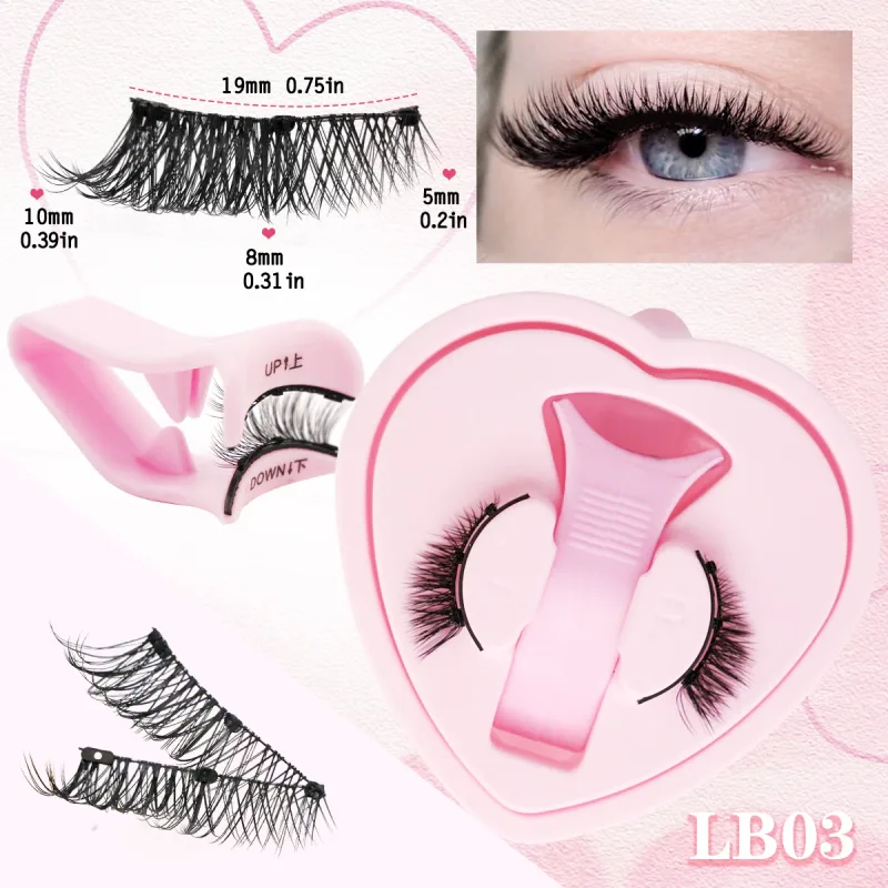 Magnetic Eyelashes 1Pair No Glue Needed 3D Natural Wispy Fake Lashes With Clip Reusable Women Beauty Eye Makeup