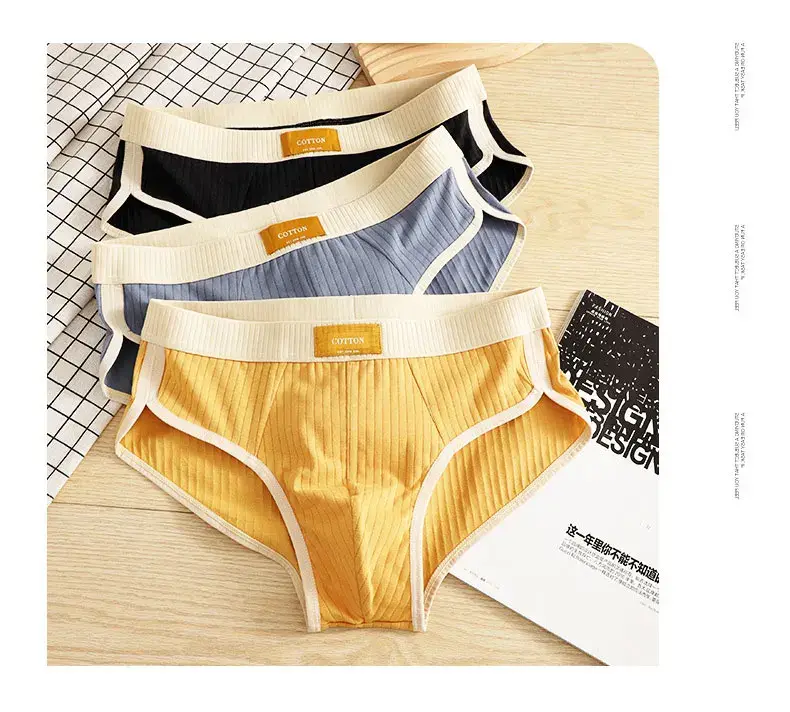 Celana Katun Pria Celana Dalam Nyaman Kualitas Tinggi Celana Pendek Sejuk Pakaian Dalam Lembut Kantong Tonjolan U Celana Dalam Seksi Homme Cueca — image 6