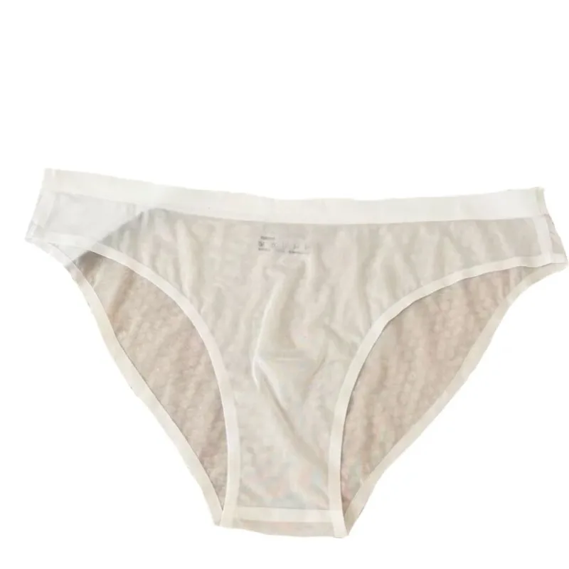 1 Pc Mannen Ultradunne Transparante Naadloze Ijs Zijde Slips 3D Ardennen Pouch Mid Taille Ondergoed Ademend Mannelijke lingerie