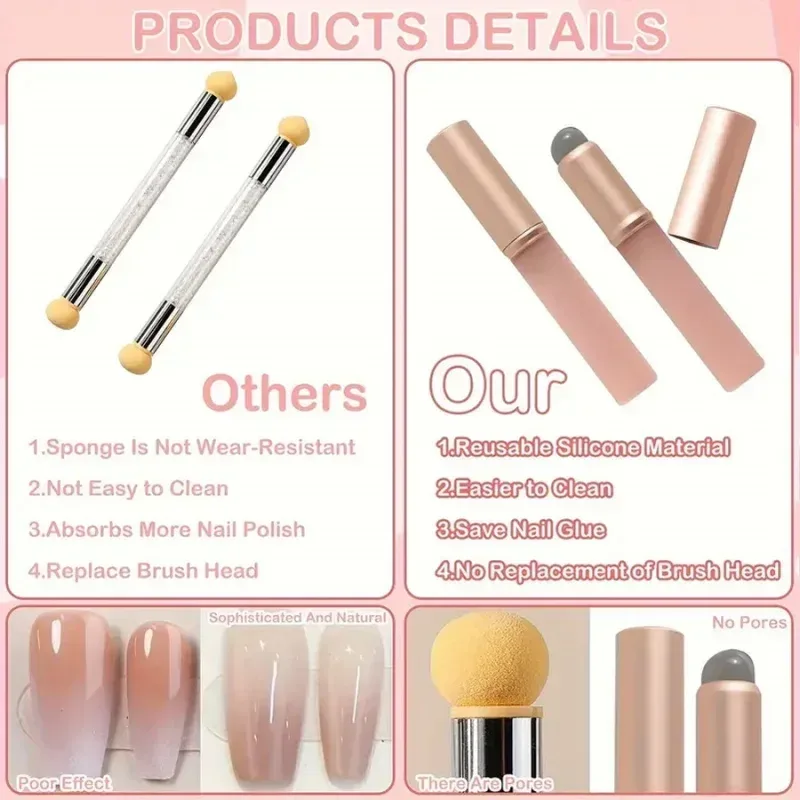 Silikon Läppborste Små runda huvuden Smudge Borstar Dammtät täckt läppborste Multifunktionell läppstift Concealer Makeup Tools — image 4