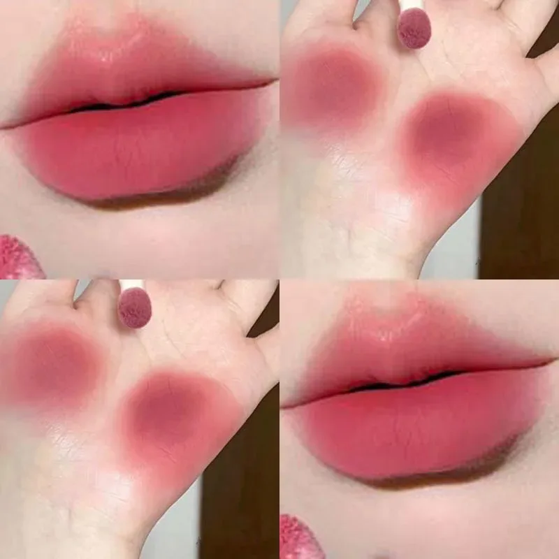 Mousse Velvet Matte Lip Tint Sponge Tip Design Creamy Non-Dry Texture Soft Foggy Finish for Natural Daily Lip Makeup