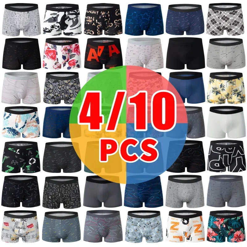 4 Pack Europe And America Size Men'S Solid Color Sexy Boxer Underwear Antibacterial Breathable Plus Size Men'S Shorts Underwear — image 18