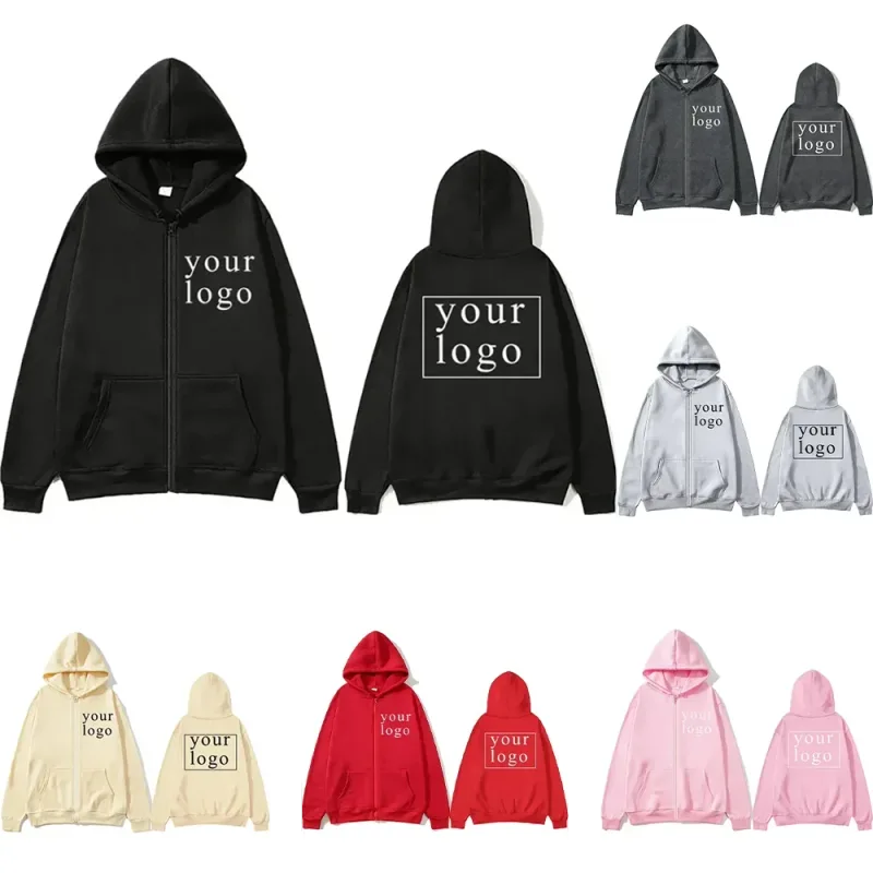 Lelaki Wanita Baharu DIY Zip kardigan hoodie 2025 Fesyen Baharu Rekaan Sendiri Logo Jenama/Gambar Tersuai Diperibadikan Di Mana-mana