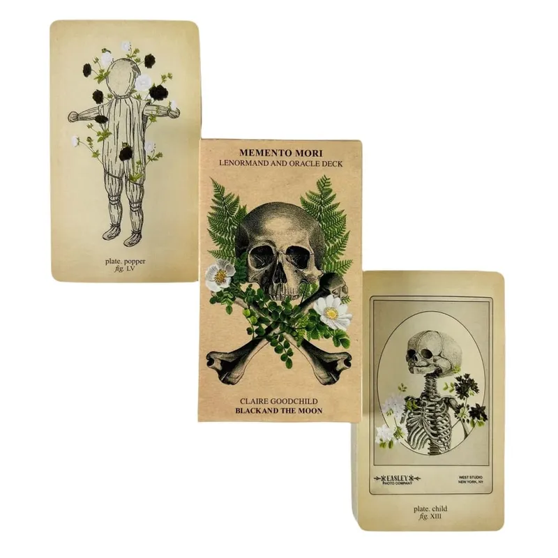 قطعة واحدة من أوراق لعب Memento Mori Lenormand وOracle Deck الإنجليزية
