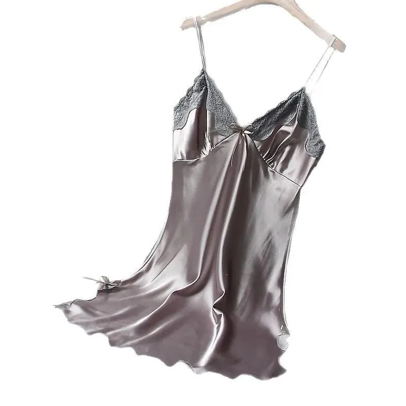 Women Sexy Lingerie Plus Size Sleepwear Strap Nightdress Colorful Nightgown Female Nightwear Comfort Home Set