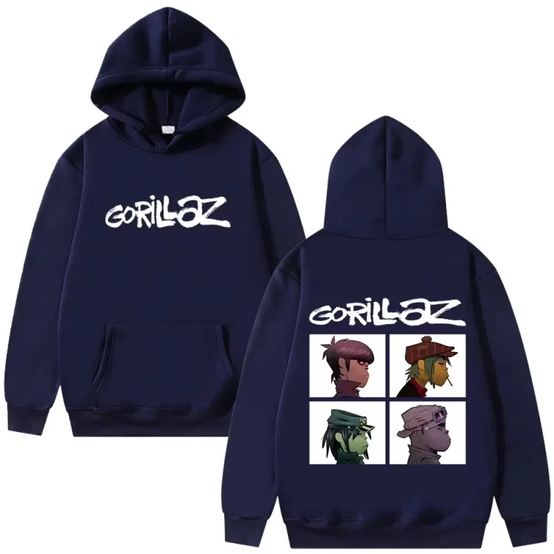 The Gorillaz Rock Band's Fashion Album Features Pattern Prints on Men's Hoodies Sweatshirts Hip-hop Alternative Retro Pullovers — image 13