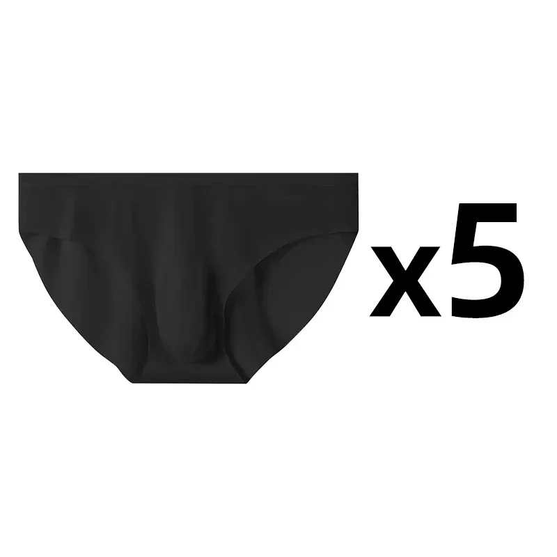 5 pares/lote calcinha ultrafina masculina cuecas de seda gelo verão transparente sem costura sexy de secagem rápida cueca respirável