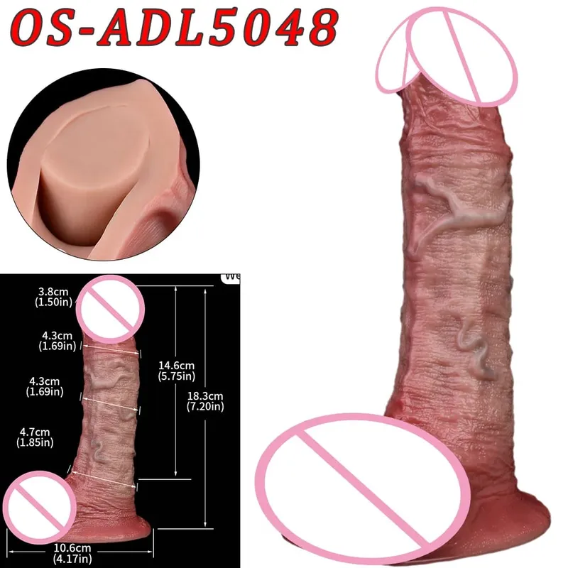 47cm Realistic Long Dildos Double Head Anal Vaginal Stimulator Sex Toy With Sucker For Lesbian Couples Gay Men Adult Tools