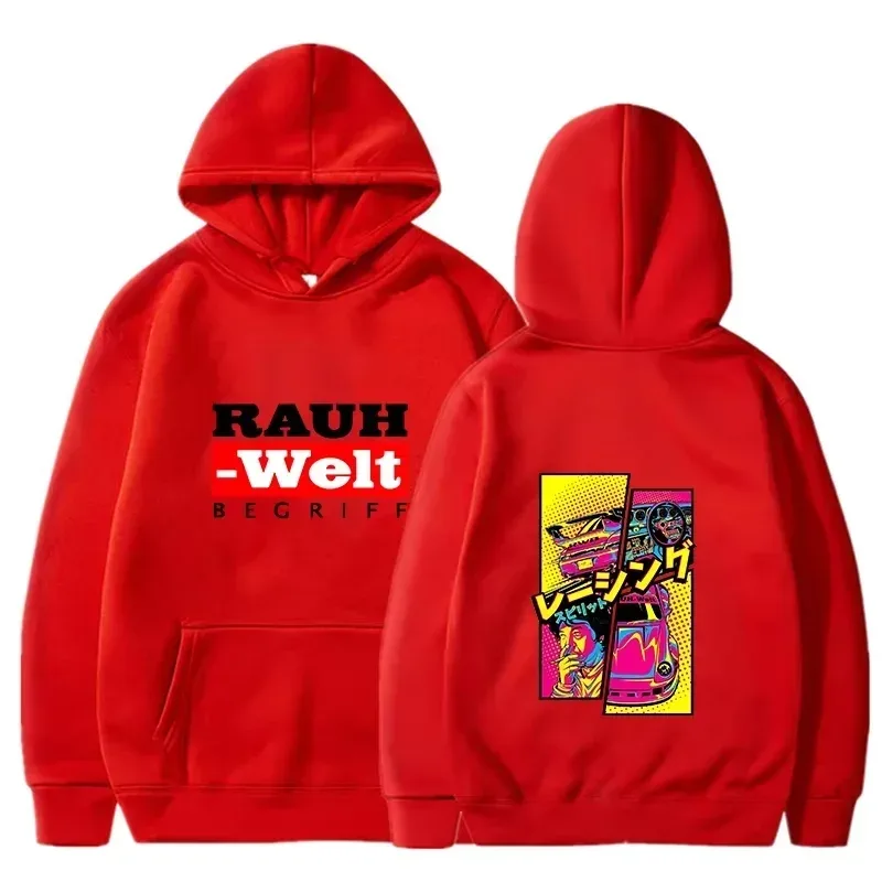 Rauh Welt Hoodie Car Widebody Tuning JDM Racing Pop Art Comic Aesthetic Black Oversized Casual Sweatshirt Long Sleeve — image 5