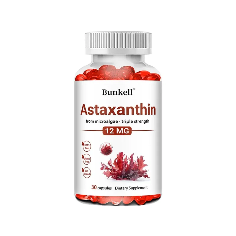 Astaxanthinové tobolky 12 mg podporuje kardiovaskulární zdraví a urychluje metabolismus podporu zdraví očí, kloubů a pokožky