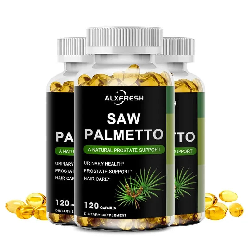 Alxfresh Prostate Health Supplement Natural Saw Palmetto Extract Stöder prostata- och hårväxtkapslar för män och kvinnor — image 1