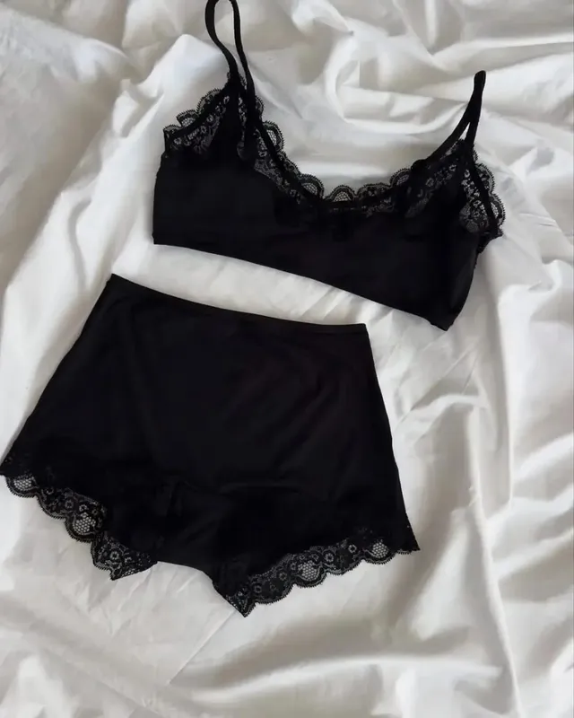 Conjunto de Sujetador de encaje bonito para mujer, combinación libre, sujetadores con Correa ajustable y bragas de cintura baja, conjuntos de lencería sencillos y elegantes de alta elasticidad — image 3