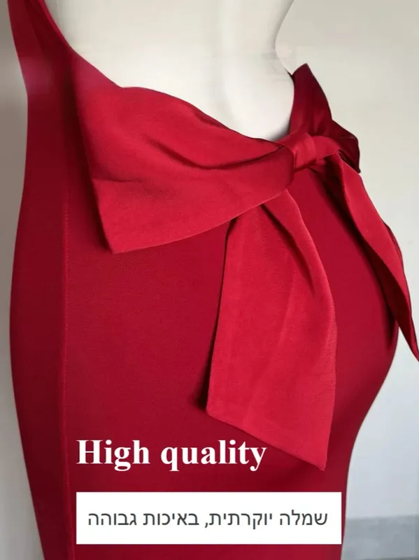 Suninheart Women's Sleeveless Evening Dress Sexy Big Bow Backless Gala Dress Red Maxi Wedding Guest Party Dresses — image 7