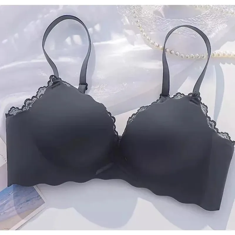 Wireless Seamless AA Cup Push‑up Bra Set One‑piece Padded Lingerie Suit For Small Flat Chest Ladies Soft Daily Underwear Kit