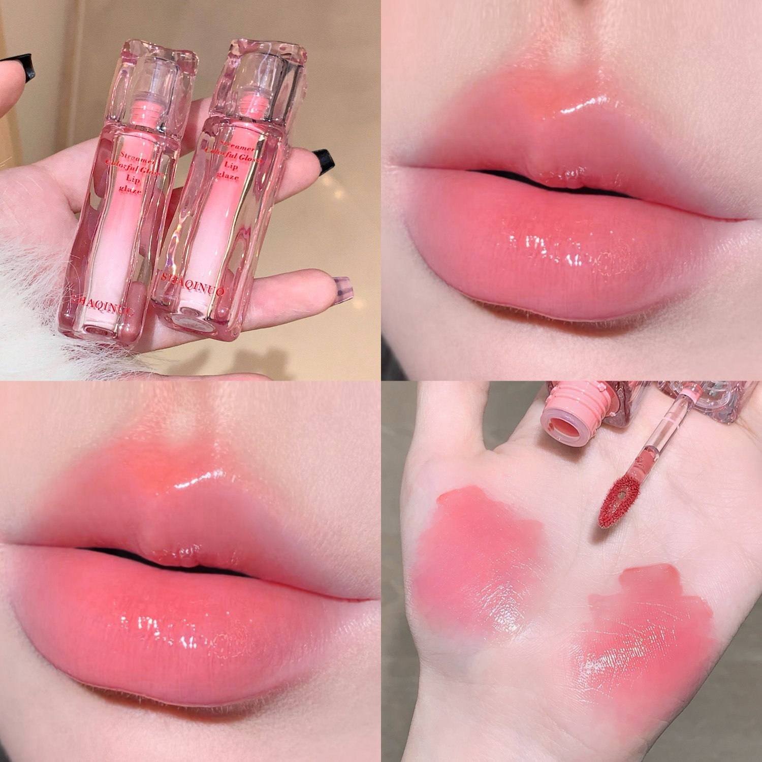 Vodní lesk na rty Glaze Mirror Hydratační Plump Nepřilnavý kalíšek Jelly Transparentní tekutá rtěnka Dlouhotrvající odstín olejový make-up na rty
