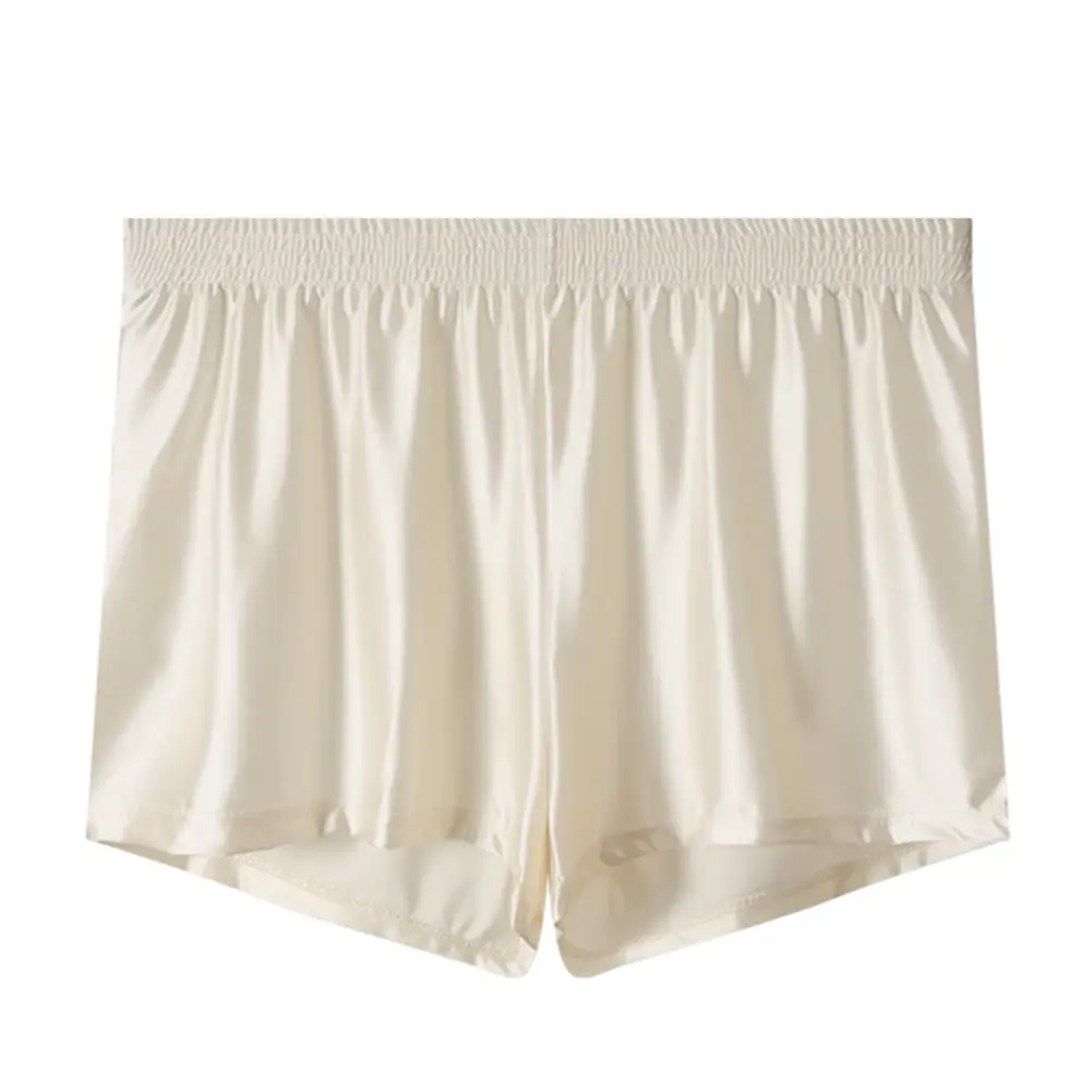 1pc Men Ice Silk Smooth Solid Boxer Shorts Panties L-3XL Large Size Loose Sleepwear Underwear Trunks Seamless Comfy Sleepwear — image 6