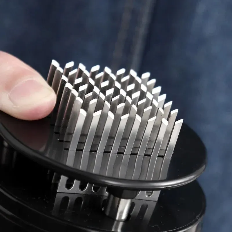56 블레이드 바늘 고기 Tenderizer 스테인레스 스틸 고기 비프 스테이크 말렛 고기 Tenderizer 휴대용 해머 파운드 요리 도구