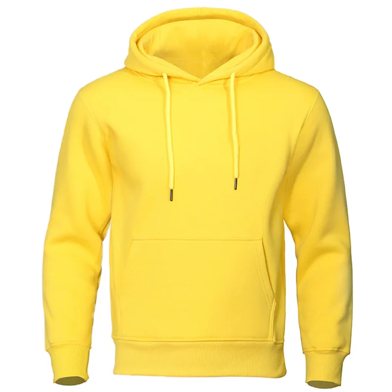 Hoodie Lelaki Warna Pejal Fleece Baju Sweat Lelaki Fesyen Pakaian Jalanan Pullover Bernafas Longgar Kasual Jenama Hoody Lelaki