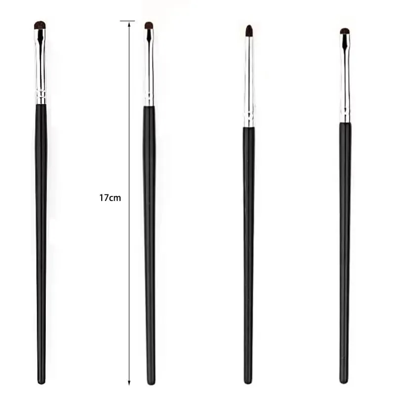 Set 4 Keping Berus Pembayang Mata Yang Indah Dan Padat Diperbuat Daripada Bulu Kuda Untuk Pengadunan Tepat; Berus Celak; Berus Concealer — image 4