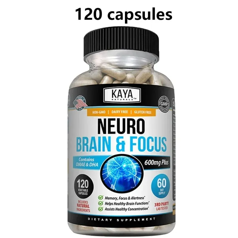 Cápsulas de reforço cerebral nootrópicas - Vitaminas, concentração de memória, clareza e desempenho cognitivo, suporte para alívio do estresse — image 8