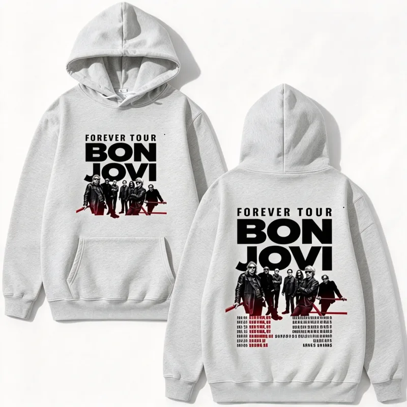 2026 Hoodie Men Vintage Rock Band Group Poster Tour Date Text Art Print Sweatshirt Aesthetic Hip Hop Oversized Long Sleeve Tops
