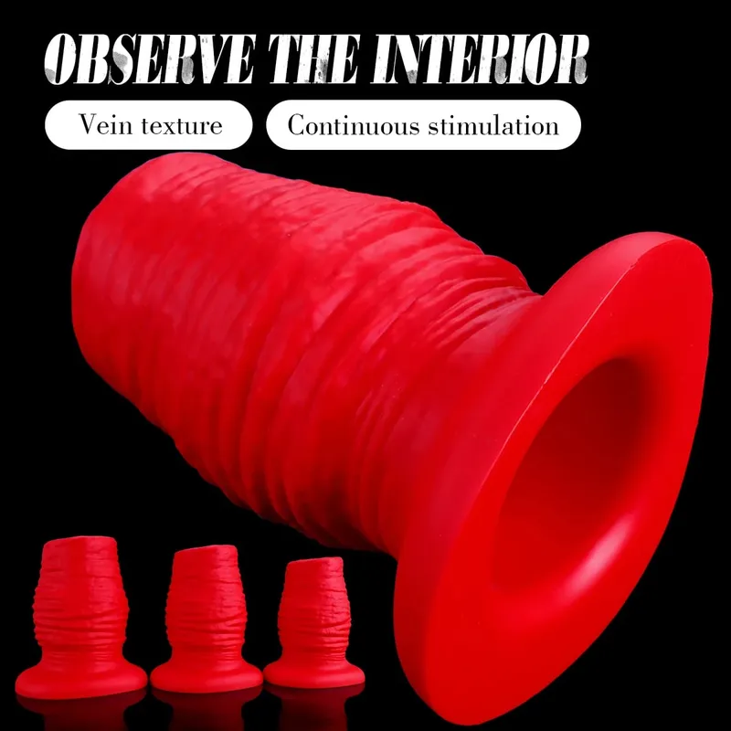 Hohl Butt Plug Silikon Riesige Anal Plug Speculum Peep Sex Spielzeug Für Frauen Männer Homosexuell Fisting Boxen Handschuhe Einlauf Spülung erwachsene Spielzeug — image 3