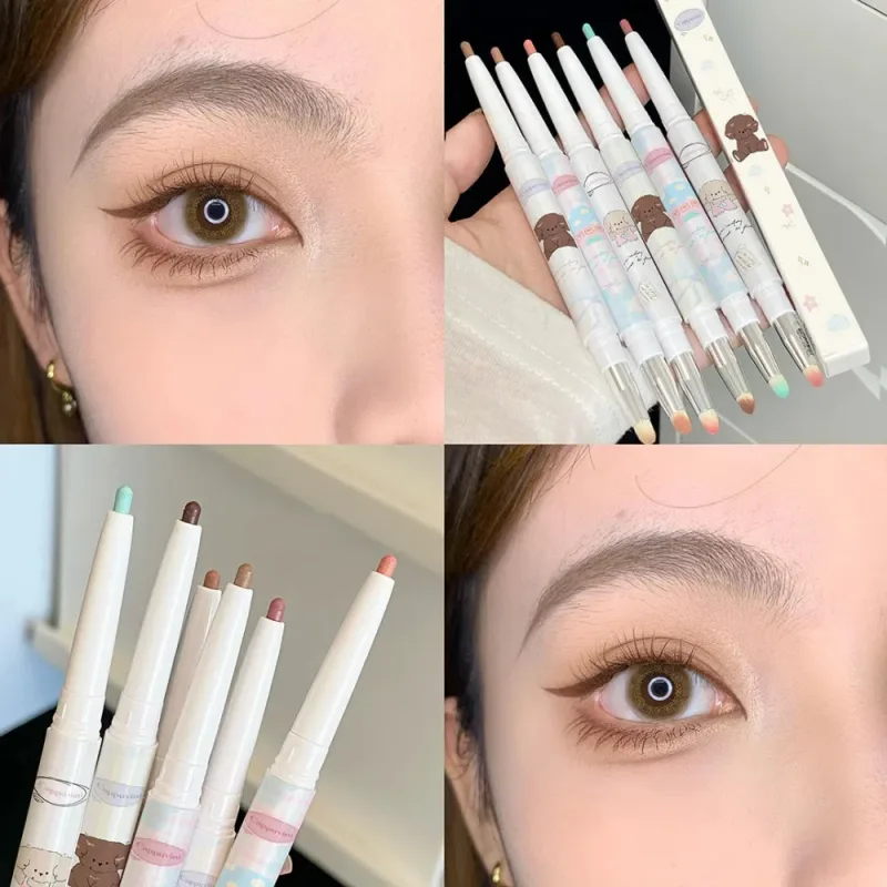 Pearlescent Grape Eyeliner Gel Med Pensel Blend Silkeblød Te Brun Pink Liggende Silkeorm Vandtæt Eye Liner Blyant Makeup — image 2