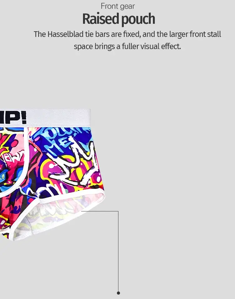 1 Chiếc Nam Cotton Nylon Pha Quần Sịp Boxer Toàn Graffiti In Rộng Dây Thắt Lưng Co Giãn Không Bó Sát Thời Trang thể Thao Quần Lót — image 14