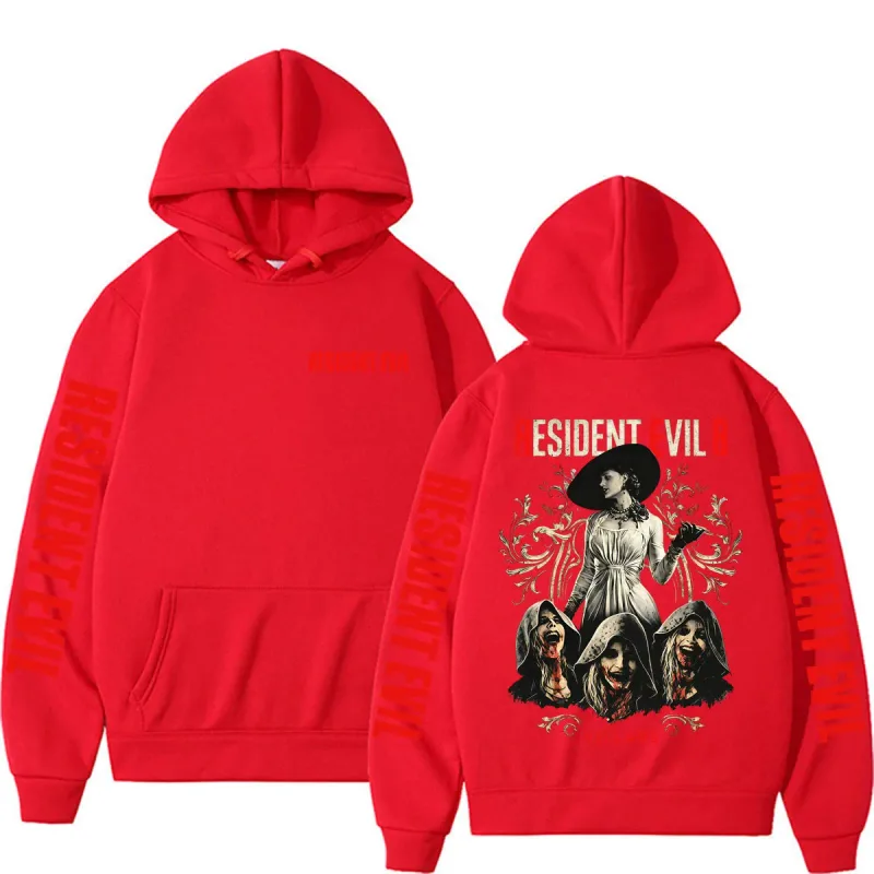 Resident Evil Requiem Village Graphic Hoodies Lady Dimitrescu Horror Sweatshirt Men's Clothing Fashion Casual Long Sleeve Hoodie