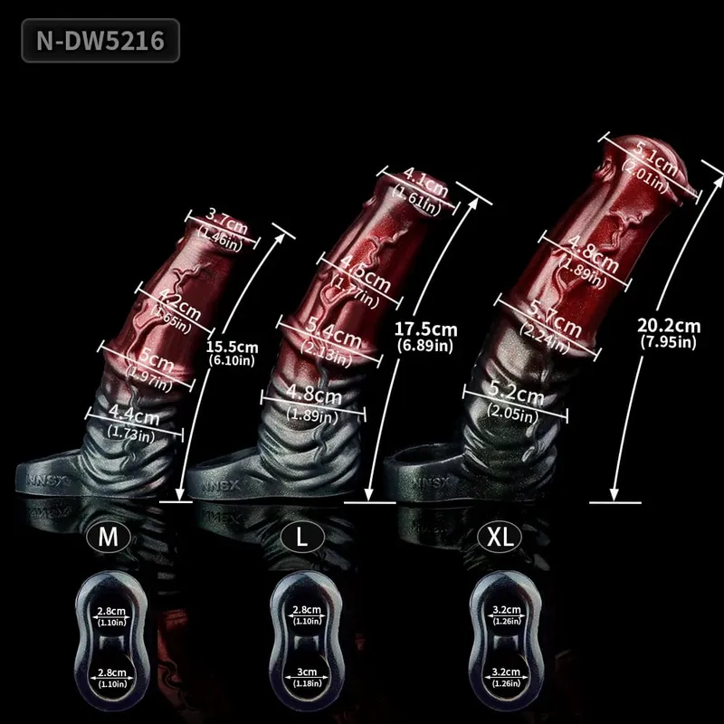 Large Horse And Wolf Penis Sleeve Closed Cock Sheath Sex Toy For Men Penis Enlargement Delay Ejaculating M L XL Size