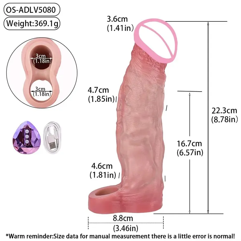 Wireless Control Realistic Hollow Dildo Soft Silicone Penis Sleeve Condom Male Dick Enhancer Delay Ejaculation Sex Toys — image 16
