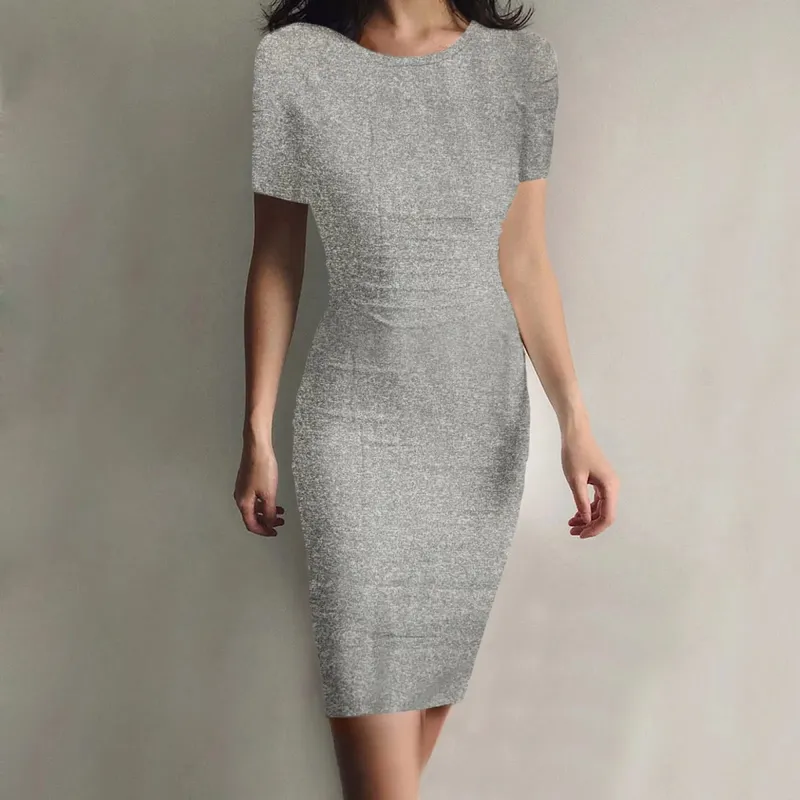 Summer Dress High Stretch Tank Robe Solid Short Sleeve Casual Slim Long Pencil Dress Women Sexy Maxi Dress Elegant Thin Vestido — image 15