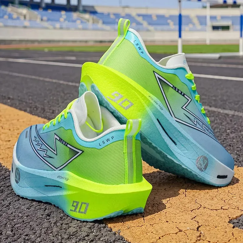 Men Carbon Plate Running Shoes Breathable Athletic Sneakers Shock Absorb Trainers Outdoor Marathon Jogging Women Tennis Shoes