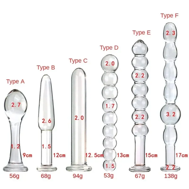 Sumbat Anal Kaca Enam Gaya Manik-manik Menarik Penggunaan Ganda Dildo Kecil Sumbat Bokong Masturbasi Pelebaran Posterior Mainan Seks Dewasa
