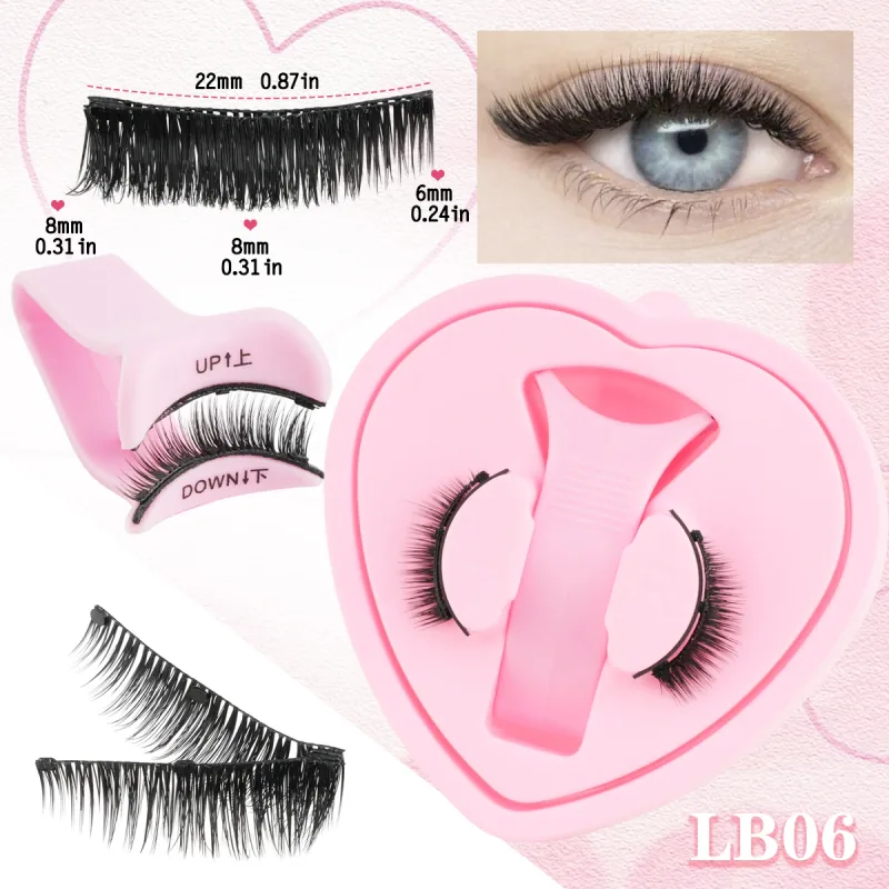 Magnetic Eyelashes 1Pair No Glue Needed 3D Natural Wispy Fake Lashes With Clip Reusable Women Beauty Eye Makeup